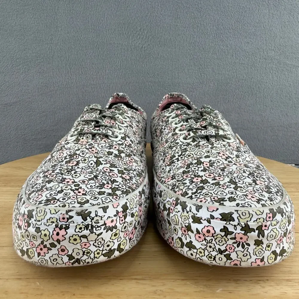 Vans Authentic Mono Floral Lace-Up Sneakers Women’s Size 9 US - Picture 2 of 8